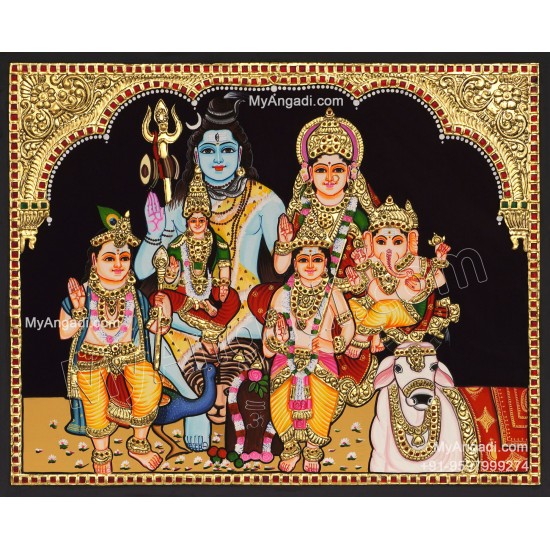 Shiva Family Tanjore Painting