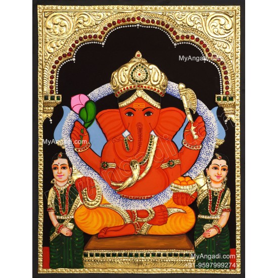 2D Sidhi Ganesha Tanjore Paintings