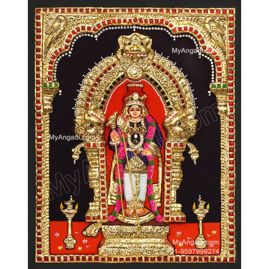 palani Raja Alangara Murugan 3D Tanjore Painting