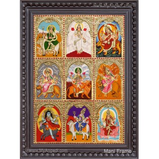 Nava Durgai Tanjore Painting