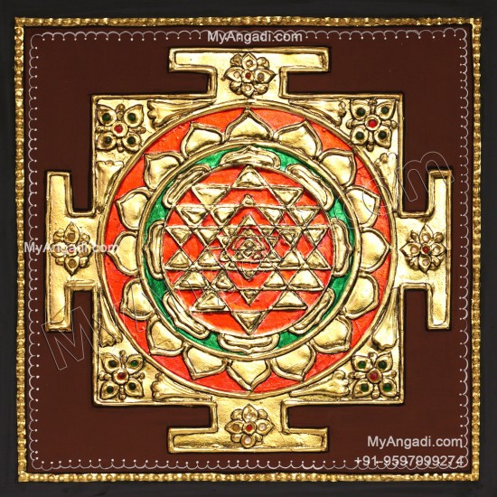 Sri Chakram Tanjore Painting