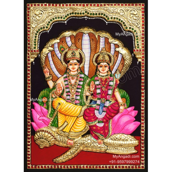Vishnu Lakshmi 3D Tanjore Paintings