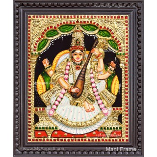 Saraswathi 3D Tanjore Painting