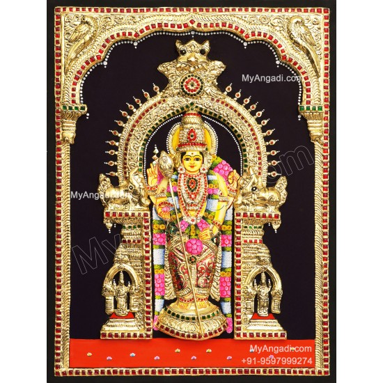 Thiruchendhur Murugan 3D Tanjore Painting