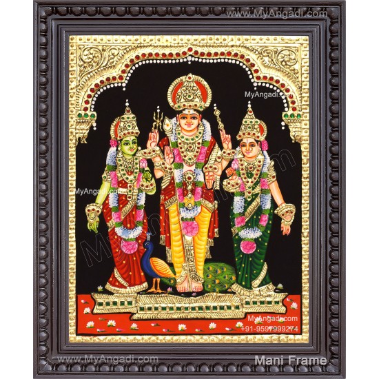 Murugar valli deivanai Tanjore Painting