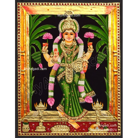 Grahalakshmi Tanjore Painting, Graha Lakshmi Tanjore Painting