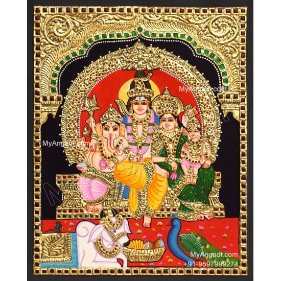 Shiva Family Tanjore Painting