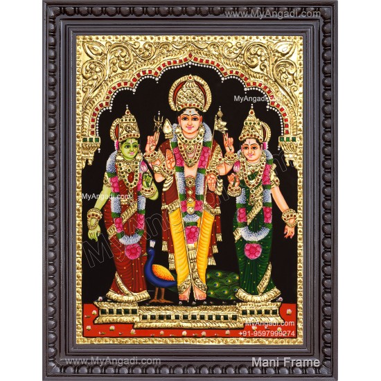 Murugan Valli Deivanai Tanjore Painting