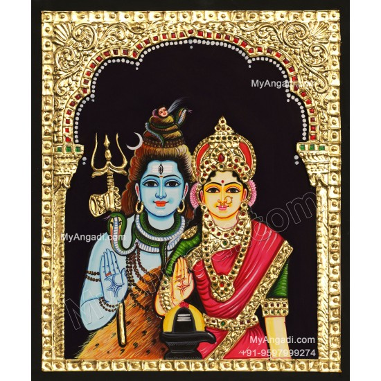 Shivan  Parvathi Tanjore Paintings
