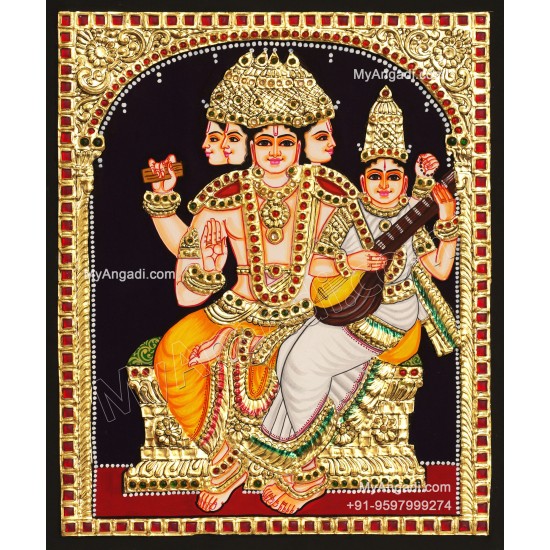Brahma Saraswathi Tanjore Painting
