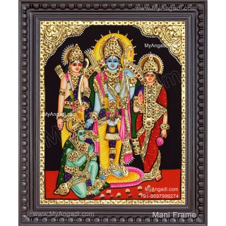 Ram Darbar - Ram with Sita, Hanuman, Lakshmanan  Tanjore Painting