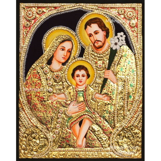 Mary Joseph Jesus Tanjore Painting
