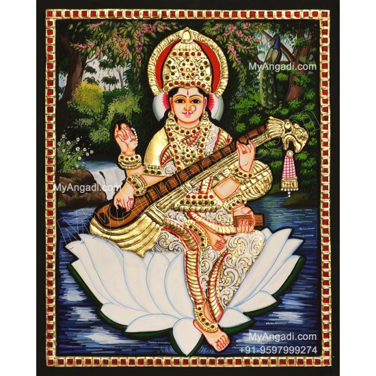 Saraswathi Tanjore Painting