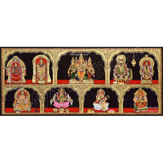 7 Panel  Tanjore Painting