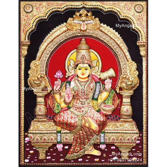 Embossed Chamundeshwari Amman Tanjore Painting