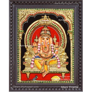 Embossed Ganesha 3d Tanjore Painting