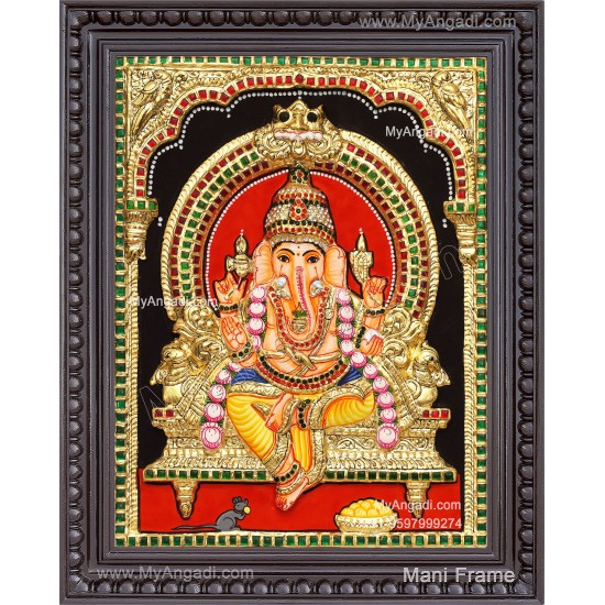 Embossed Ganesha 3d Tanjore Painting