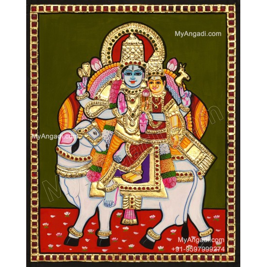 Pradhosam Sivan Parvathi Tanjore Painting