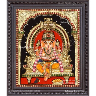 Ganesha 3d Embossed Tanjore Painting