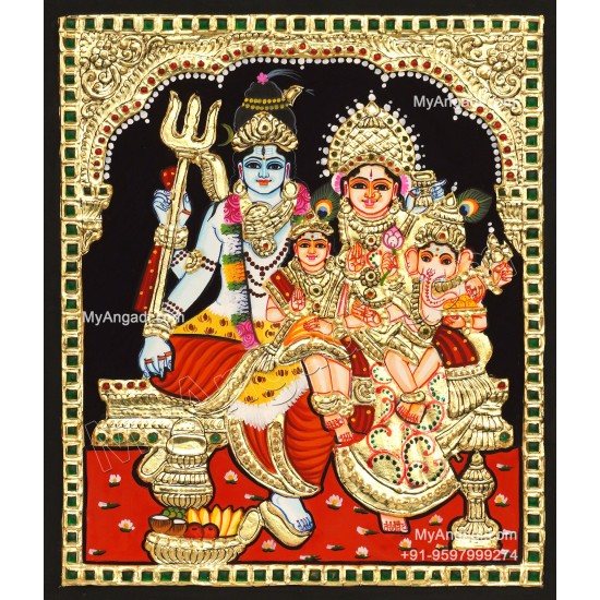 Shivan Family Tanjore Painting