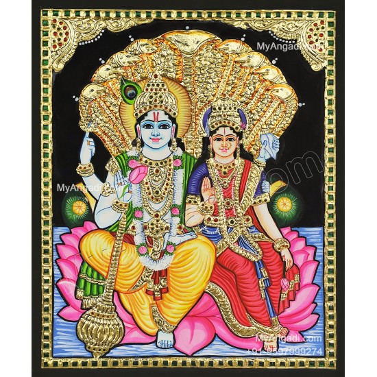 Vishnu Lakshmi Tanjore Painting