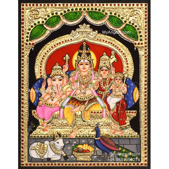 Shiva Family Tanjore Painting