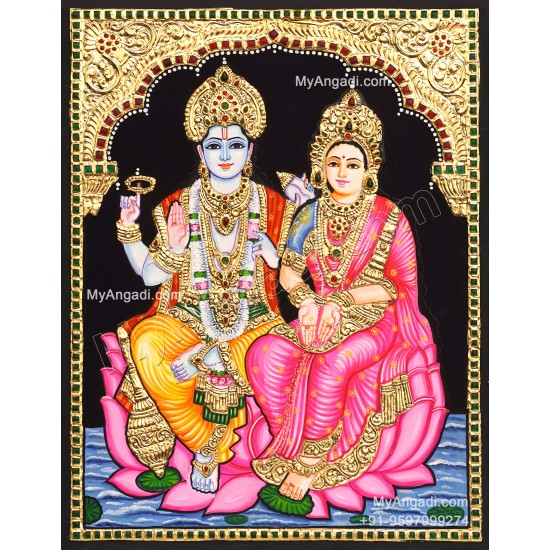 Vishnu Lakshmi Tanjore Painting