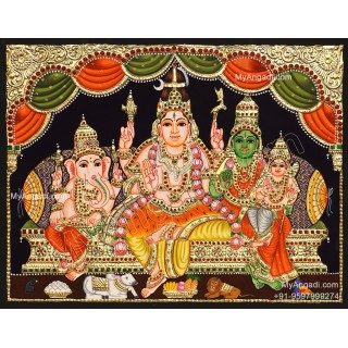 Shiva Family Tanjore Painting
