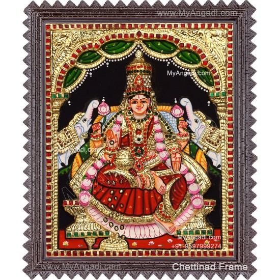 Gajalakshmi 3d Tanjore Painting