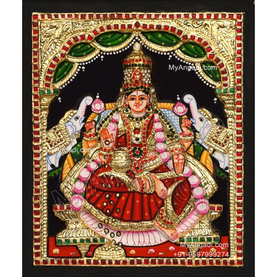 Gajalakshmi 3d Tanjore Painting