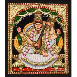 Saraswathi 3D Tanjore Painting