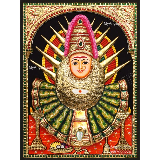 3D Yellama Devi Tanjore Painting