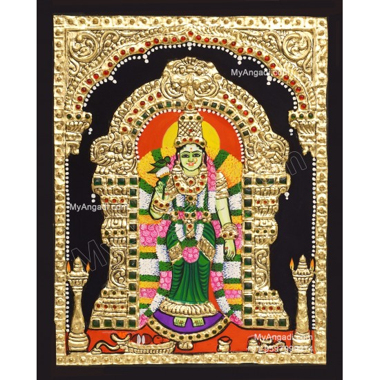 Madurai Meenakshi Amman Tanjore Painting