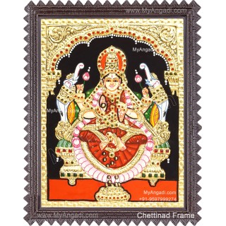 Lakshmi With 2 Elephant Tanjore Painting