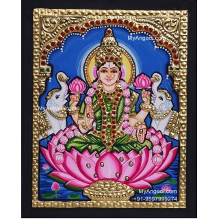 Lakshmi With 2 Elephant Tanjore Painting Lakshmi With 2 Elephant Tanjore Painting