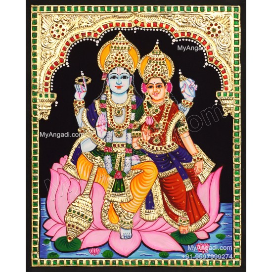 Vishnu Lakshmi Tanjore Painting