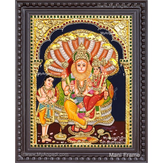 Lakshmi Narasimhar with Prahaladhan Tanjore Painting