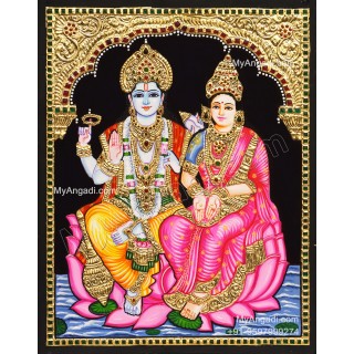 Vishnu Lakshmi Tanjore Painting