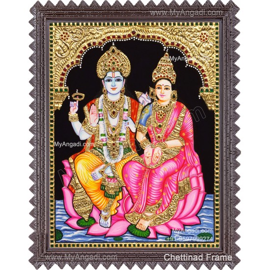 Vishnu Lakshmi Tanjore Painting