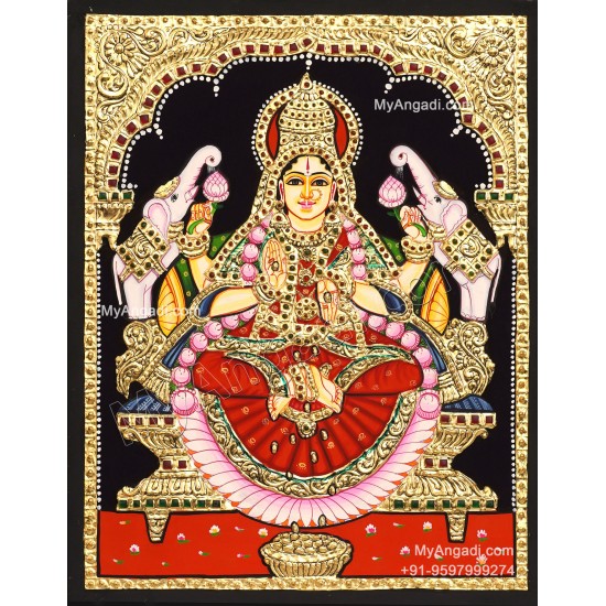 Gaja Lakshmi Tanjore Painting