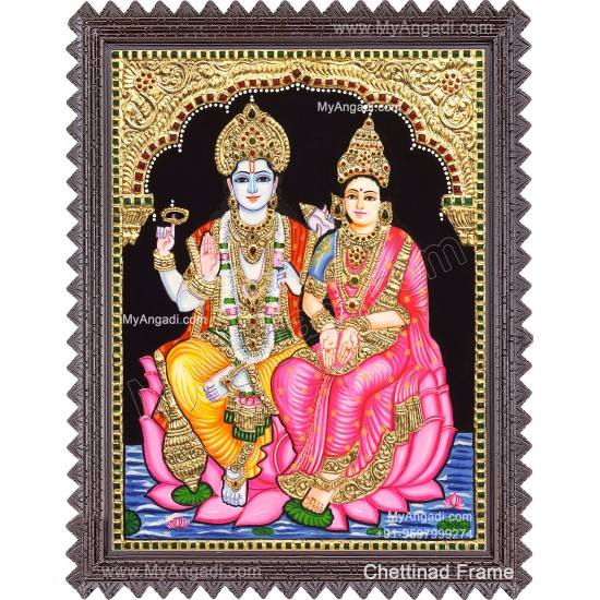 Vishnu Lakshmi Tanjore Painting