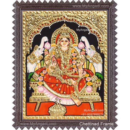 Gaja Lakshmi Tanjore Painting
