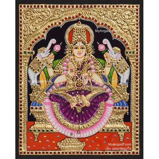 Gaja Lakshmi Tanjore Painting