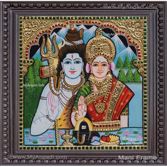 Shivan Parvathi Tanjore Painting