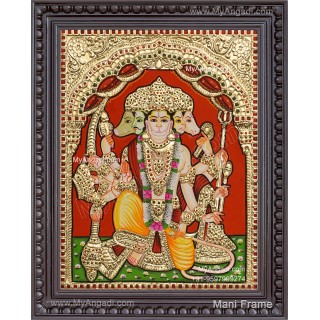 Panchamuga Hanuman Tanjore Painting