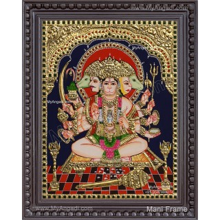 Panchamuga Hanuman Tanjore Painting