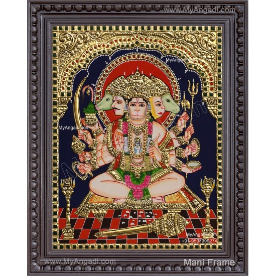 Panchamuga Hanuman Tanjore Painting
