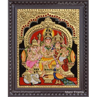 Shiva Family Tanjore Painting Shiva Family Tanjore Painting