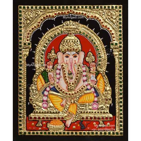 5 Set Ganesha Murugan Balaji Lakshmi Saraswathi Tanjore painting