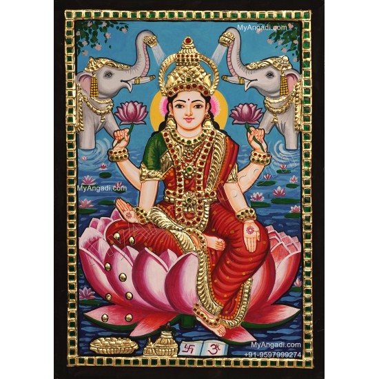 Gajalakshmi Tanjore Painting